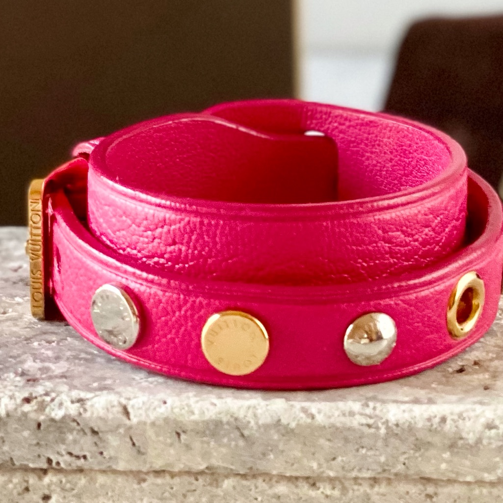 Auth Louis Vuitton Spike It Adjust Rose Bracelet